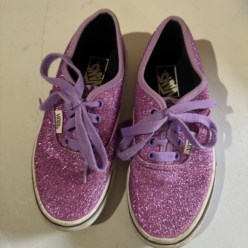 Vans Kids Purple Glitter Shoes